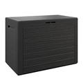 CASARIA® Waterproof Garden Outdoor Storage Box 190L | Plastic, Lockable Storage Box With Lid | Parcel Box, Storage Chest | Outdoor Toy, Cushion Box | Anthracite