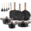 Non Stick Pots and Pans Set, Non Stick Induction Hob Pan Set, 14 Piece Kitchen Cookware Set, NonStick Frying Pan Set, Non-Stick Cooking Pots and Pans Set