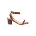 Saks Fifth Avenue Heels: Brown Solid Shoes - Women's Size 6 1/2 - Open Toe