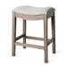 Maven Lane Adrien Backless Saddle Kitchen Counter Stool w/ Fabric Upholstery Wood in Brown | 25.7 H x 19.7 W x 14.2 D in | Wayfair ML100156-FCS-RO