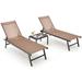 Latitude Run® Desray 62" Long Reclining Singe Chaise w/ Table Metal in Brown | 40.5 H x 24 W x 62 D in | Outdoor Furniture | Wayfair