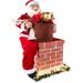 The Holiday Aisle® 48-In. Life-Size Santa in Chimney w/ Toy Sack & Lights, Motion-Activated Christmas Animatronic | Wayfair