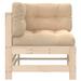Avdesh Millwood Pines Corner Sofa w/ Cushions White Solid Wood Pine Wood in Brown | 23.6 H x 25 W x 25 D in | Outdoor Furniture | Wayfair