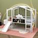 Harper Orchard Mulat Twin Size Loft Bed w/ Ladder & Slide, Wood in White | 70.9 H x 70.3 W x 80.7 D in | Wayfair B31A7C11F9E54CD0ABCB16F491807430