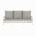 Corrigan Studio® Laterrance 78.54" Wide Outdoor Rectangle Patio Sofa w/ Cushions Plastic in Gray/White | 35.8 H x 78.54 W x 37 D in | Wayfair