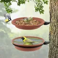 Filles de mangeoire à oiseaux mural monté sur l'arbre bain d'oiseaux spa 2 plateaux à oiseaux