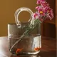 Vase transparent en forme de sac à main mini poisson en cristal panier en verre précieux