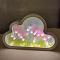 Veilleuse tulipe de nuage veilleuse de miroir de tulipe de nuage lampe de table de sommeil de