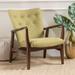 Mid-Century Button Tufted Fabric Arm Chairs with Wood Frame Wasabi - 26.25" x 33.25"