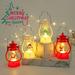 4PCS Christmas Lantern Glittering Santa Claus Scene Lighted Lantern Santa Claus for Christmas Decorationa and Gifts