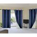 Luxury K72 1 Panel navy blue solid color thermal foam lined blackout heavy thick thermal window curtain drapes bronze grommets 108 Length