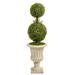 Nearly Natural 4 Double Boxwood Topiary Artificial Tree in Sand Finished Urn - 20.5