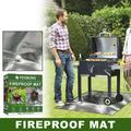 PhoneSoap Outdoor Heat Fiberglass Fire Mat Under Grill Fire Mat BBQ Mat Fire Mat Fire Mat Protection Suitable For Outdoor Grass Patio Ground Silver