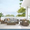 Modway Convene Outdoor Patio Outdoor Patio 5-Piece Furniture Set in Cappuccino Gray