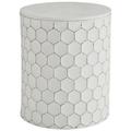Bowery Hill Round Indoor/Outdoor Metal Accent End Table in White