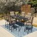 7-Piece Patio Bar Stool Set Textilene Swivel Stools Type 3