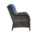 Outdoor Furniture Set Patio Wicker Chairs Set of 2 Grey/Blue