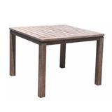 Courtyard Casual Bermuda 39 Square Teak Dining Table FSC teak in Rustic Taupe finish With Umbrella Holes K/D