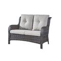 Outdoor Loveseat Wicker Sofa Set Rattan Sofa Brown/Grey