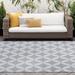 Alise Rugs Vision Modern & Contemporary Geometric Indoor/Outdoor Area Rug Gray/White 5 x 6 11 5 x 8 Outdoor Indoor Living Room Bedroom Patio