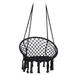 Hammock Chair Swing Max 330 Lbs Hanging Cotton Rope Hammock Swing Chair Black