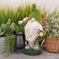 Augper Clearance Garden Gnome Statue Resin Gnome Figurine Holding Welcome Sign with Solar LED Lights Outdoor Summer Decorations for Patio Yard Lawn Porch Garden Gifts for Mom