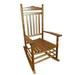 Traditional Wooden High-Back Rocking Chair for Porch Oak