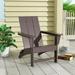 Polytrends Shoreside Modern Eco-Friendly Poly Folding Adirondack Chair Dark Brown