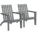 Outdoor Wooden Adirondack Chair Patio Lounge Chair w/ Armrest Grey