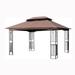 13x10 Outdoor Patio Gazebo Canopy Tent With Ventilated Double Roof and Mosquito Net Brown