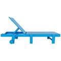 Polytrends Shoreside Modern Poly Eco-Friendly All Weather Reclining Chaise Lounge With Wheels Pacific Blue