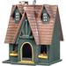Jiaiun Thatch Roof Cottage Wooden Birdhouse For Garden Patio Decor Fairy Tale PP