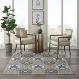 Havenside Home Lanikai Floral Indoor/ Outdoor Area Rug by Grey/Blue 5 3 x 7 5 5 x 8 Aqua Blue Green Rectangle