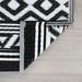 Alise Rugs Sundown Beach Stripe Indoor/Outdoor Area Rug Black/White 5 x 6 11 5 x 8