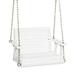 1-Person White Wooden Patio Porch Swing White