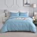 Microfiber Duvet Cover with Grey blue - 3 Piece - Queen