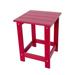 Porch & Den Caspian HDPE Eco-Friendly Outdoor Square Patio Side Table Red