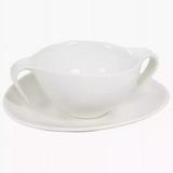 DUKA 15-Oz White Porcelain Bowl & Saucer Set