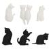 Trayknick Tea Bag Holders Heat-resistant Tea Bag Clips Set of 6 Cartoon Cat-shaped Tea Bag Clips Reusable Silicone Holders for Tea Bags Drink Markers