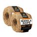 Manila Rope - 1/4 Inch Rope 600 - 3 Strand Cordage Twisted Braided Rope - Thick Natural Fiber Rope for Marine Decorative Rope for Crafts Porch Column Outdoor Pole Wrap Tree Rope Swing 2 Pack
