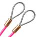 PSI 1/4 Inch Vinyl Coated Galvanized Steel Wire Copper Sleeve with Ends Tie-Out Cable Fence Railing Pulley Rope (20 feet Pink)