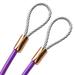 PSI 1/4 Inch Vinyl Coated Galvanized Steel Wire Copper Sleeve with Ends Tie-Out Cable Fence Railing Pulley Rope (33 feet Purple)