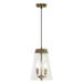 River of Goods Kian Gold and Clear Metal Glass and Mango Wood Pendant Light with Adjustable Hanging Cord