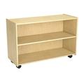 Childcraft Mobile Open Adjustable Shelving Unit with Locking Casters 2 Shelves 35-3/4 x 14-1/4 x 24 Inches