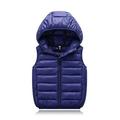 Pedort Plus Size Down Vest for Boys Casual Zipper Active Puffer Vest Winter Sleeveless Padded Coat Outwear Quilted Jacket Navy 110