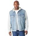 Men's Big & Tall Levi's Hybrid Hoodie Trucker Jacket by Levi's in Light Indigo (Size L)