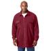 Men's Big & Tall Microfleece shirtjacket by KingSize in Rich Burgundy (Size 2XL)