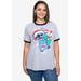 Plus Size Women's Stitch Christmas Ringer T-Shirt Gray by Disney in Gray (Size 4X (26-28))