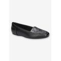 Women's Thrill Pointed Toe Loafer by Easy Street in Black Metallic Floral (Size 7 M)