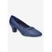 Women's Cristiny Pump by Easy Street in Navy Satin (Size 9 1/2 M)